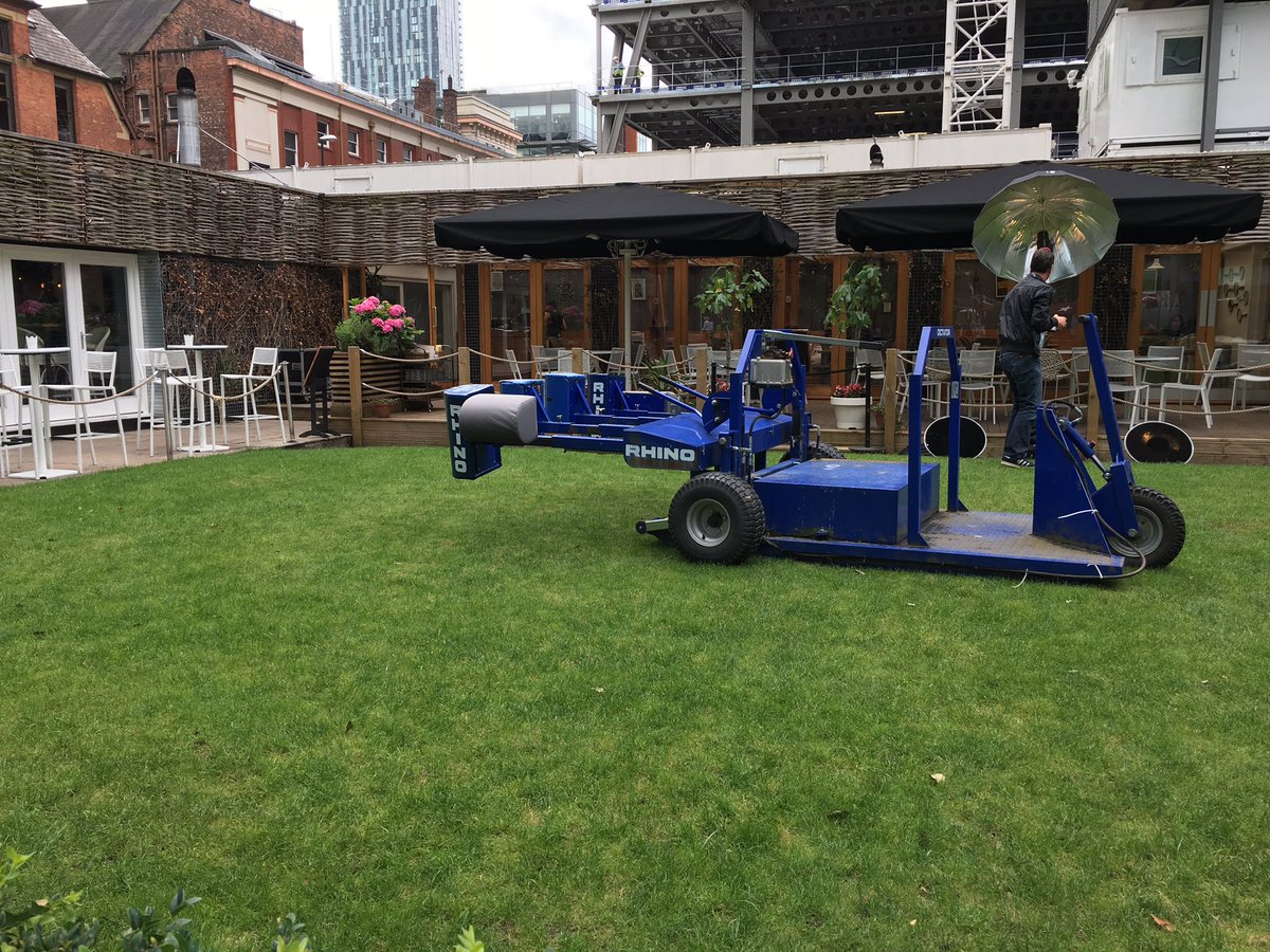Spinningfields's tweet photo. .@SaleSharksRugby's scrum machine is on The Lawn, ready for #ScrumInTheCity. See you at 1pm! https://t.co/JcfBGpqHGX https://t.co/RBHNLp6gDG