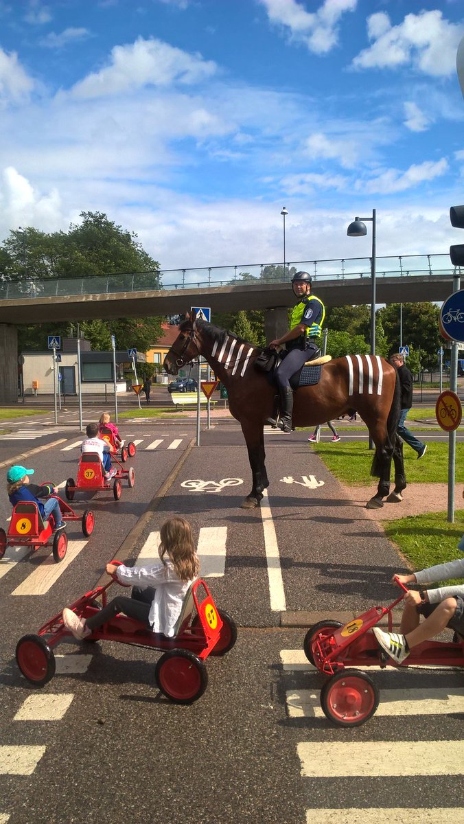 Huomio! Koulut alkavat huomenna! #Ratsupoliisi mukana turvaamassa koulutietä #sinäteetsuojatien #suojatie