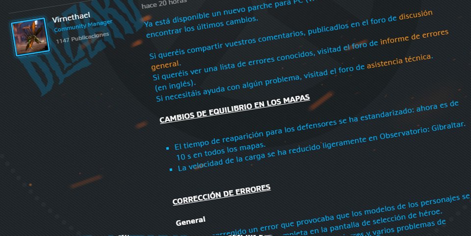OverwatchES's tweet photo. ¡Ya está disponible un nuevo parche para PC en todas las regiones!   | Más info: https://t.co/xRONNvsla6 https://t.co/Fhs2CierAn