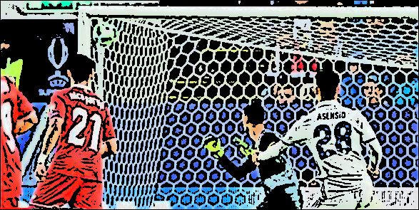 serco_designs's tweet photo. Sólo los grandes la ponen ahí #deComic #Asensio #HalaMadridYNadaMas  #SupercopaDeEuropa #SuperCup https://t.co/KCX0qu36A0
