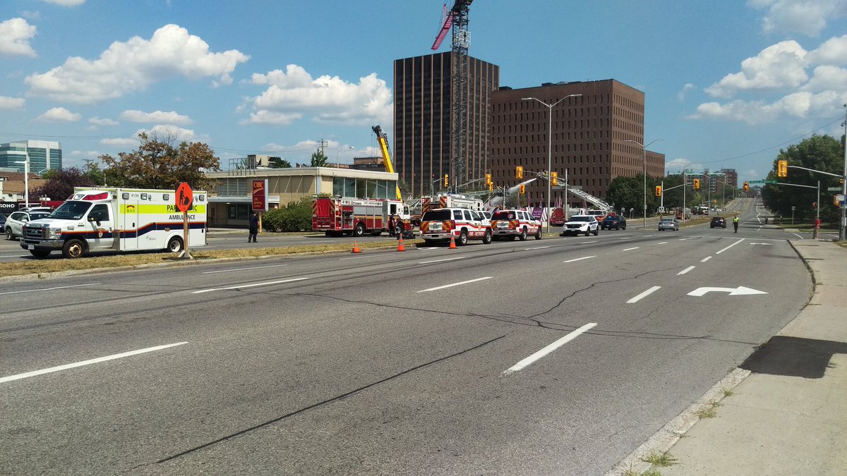 ottthisweek's tweet photo. More problems on the corner of Carling &amp; Preston, crews are pumping water https://t.co/p8P9B5MQm8
