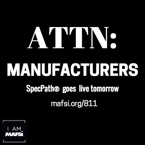 #SpecPath® goes live for manufacturers tomorrow - buff.ly/2aP3eSY