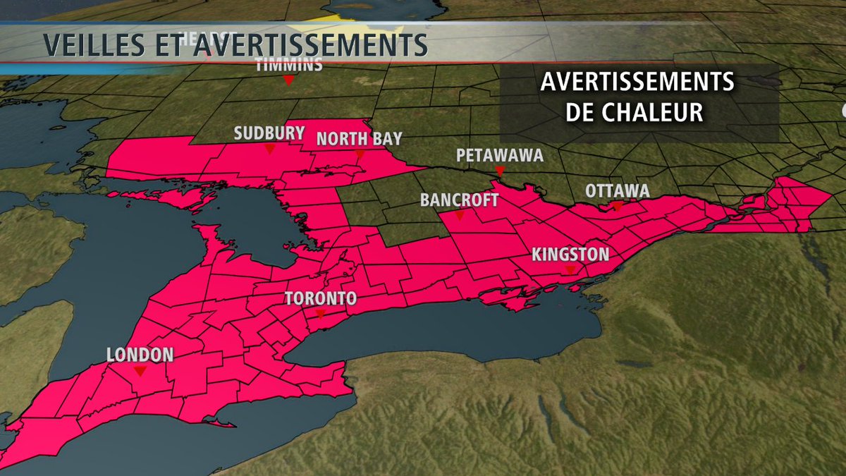 Les avertissements de chaleur sont maintenus à Gatineau et en Ontario. #iciottgat #onrc