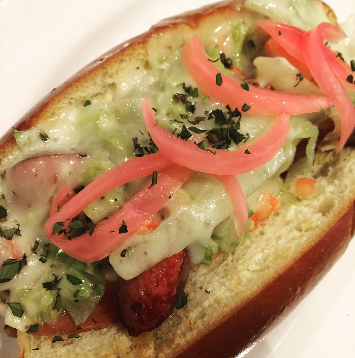 Jesjohnny1's tweet photo. Housemade and smoked hotdog grinder @ButcherBarPHL https://t.co/uOYseNtr0r