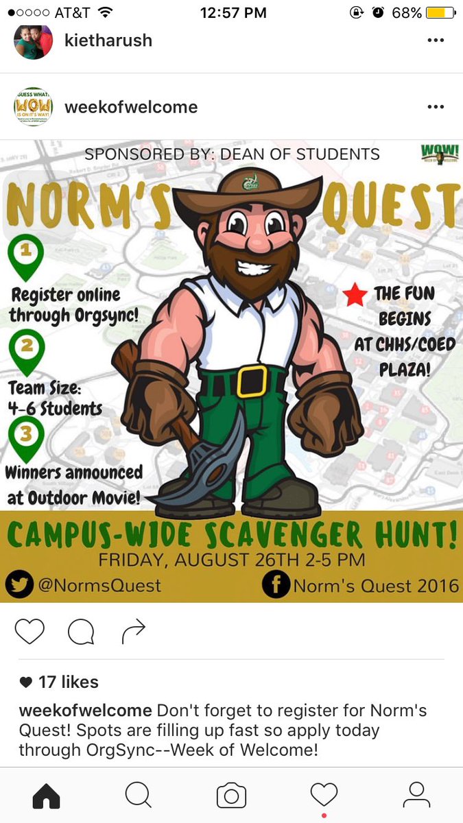 Kayla16OC7's tweet photo. Norm's Quest Sign ups are here!! Make sure you sign up! Who wants to be on my team? https://t.co/rUsZhBZVsn