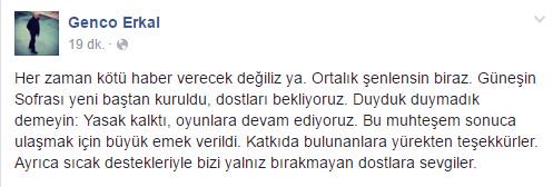 Bir hatadan dönüldü...
Dostlar Tiyatrosu tekrardan "Güneşin Sofrasında" olacak!