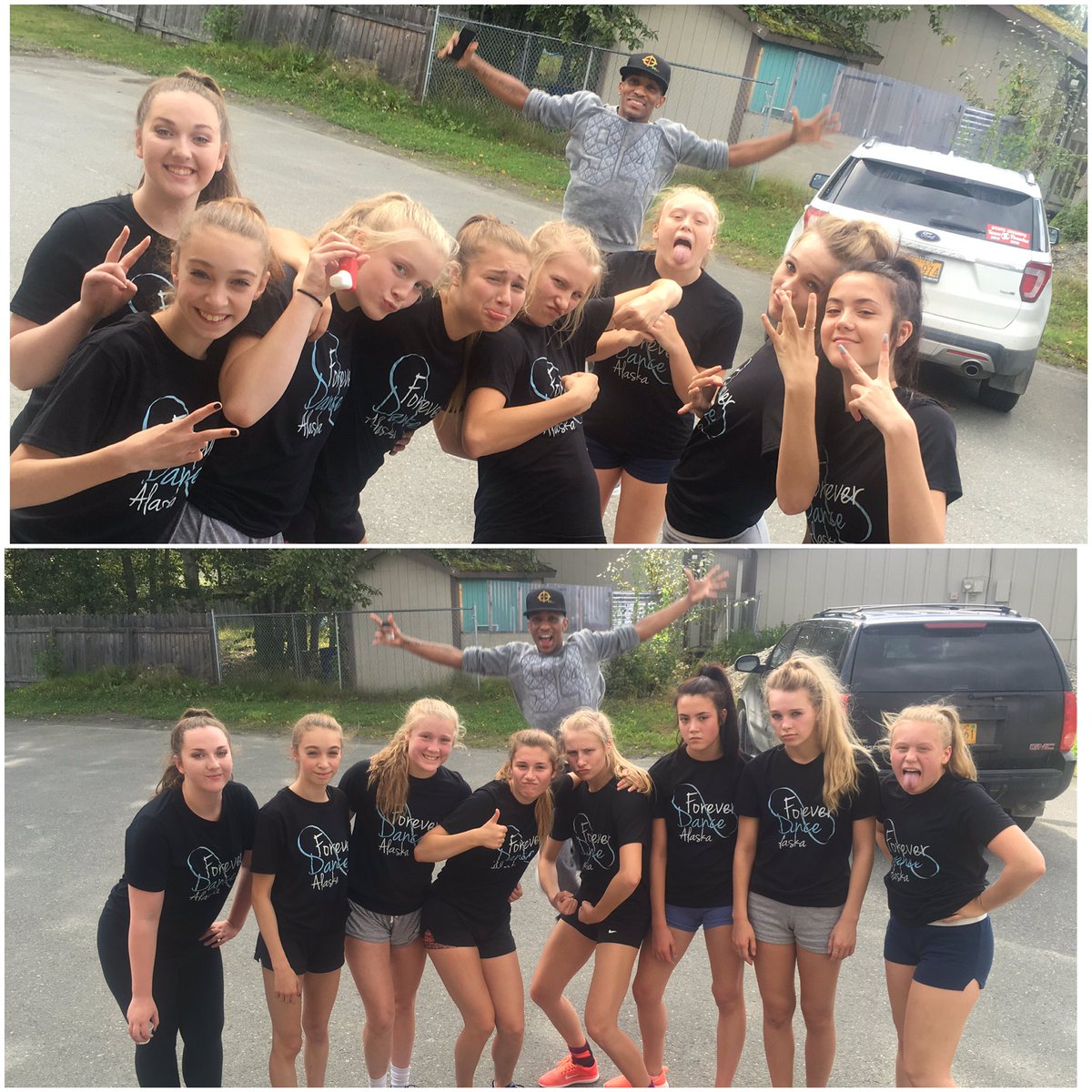 foreverdanceak's tweet photo. Before and after the Senior's conditioning run 😅👟 #getbizzy #weoutheregrindinweworkin #dancersareathletes #fdak https://t.co/Z2Rac7eFFo