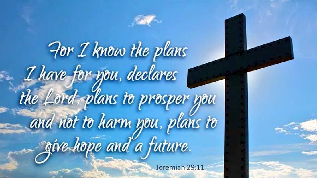marshahorn66's tweet photo. For I know the plans I have for you,” declares the Lord,..
Jeremiah 29:11 https://t.co/zEXYrPQFfN