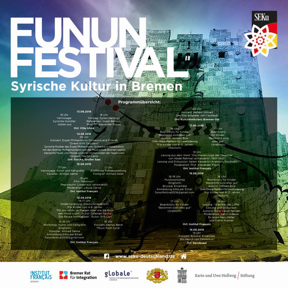 Florence_m_18's tweet photo. #FUNUN #Festival #Syrische #Kultur #Bremen
https://t.co/fzUiV2EEDp https://t.co/JzLpL2MQZv