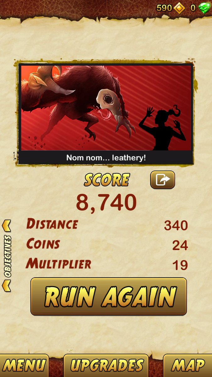I got 8740 points while escaping from a Giant Demon Monkey. Beat that! bit.ly/TempleRun2Andr…