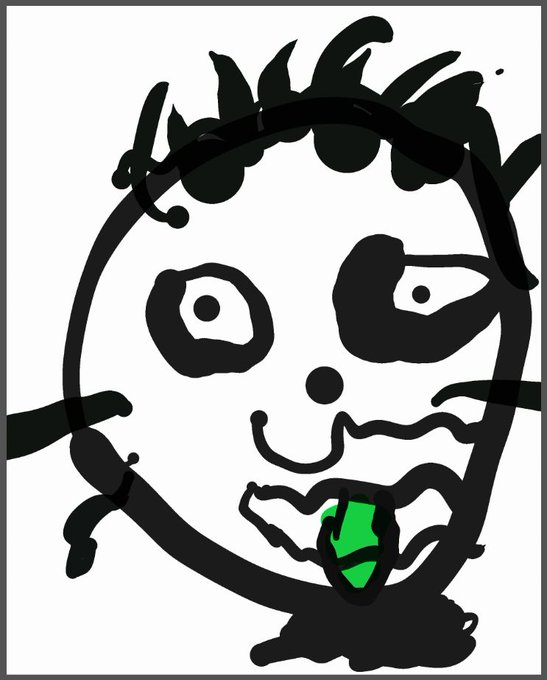 姪っ子(妹)ちゃんが描いてくれたワイやで!
緑色の舌がチャームポイントらしいで!! 