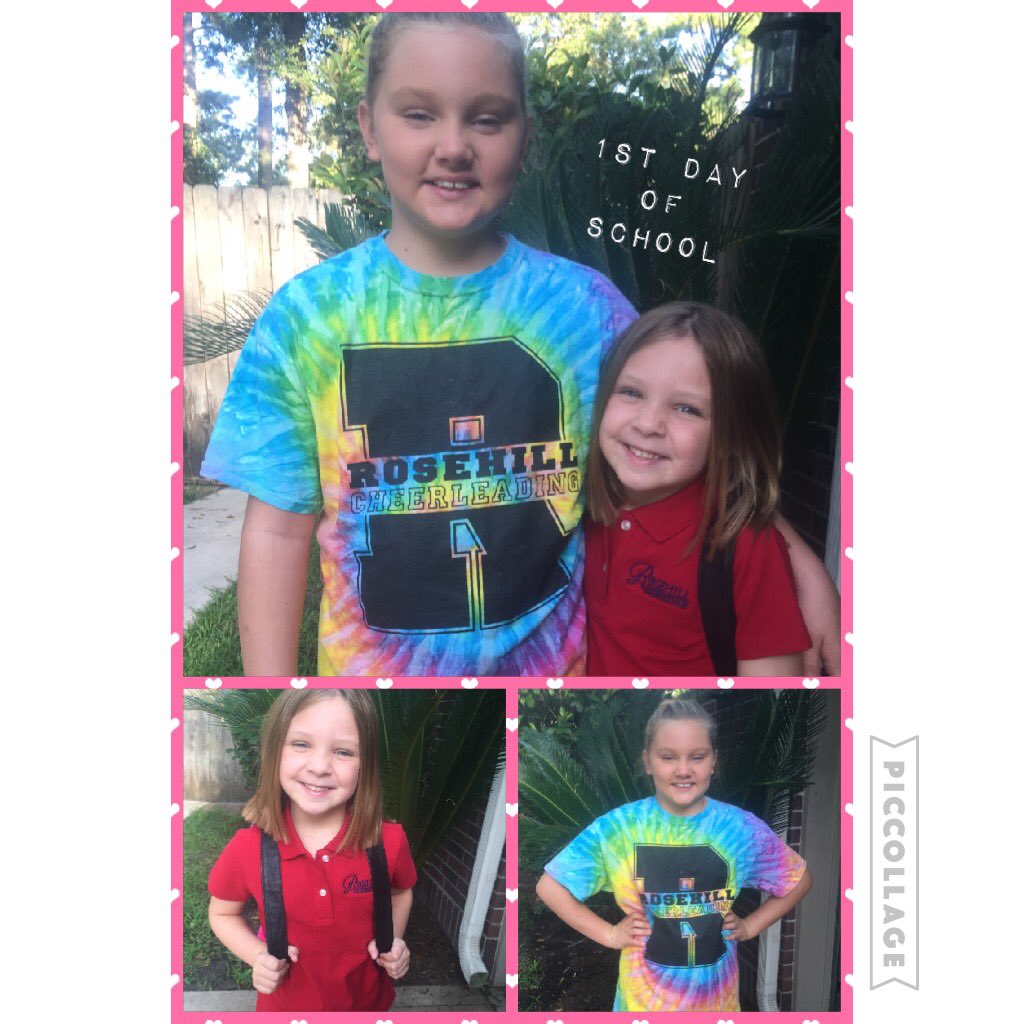 PinterAmy's tweet photo. 1st day of 6th and 1st grade!! First early morning cheer practice for someone https://t.co/WZdl5Yv44n