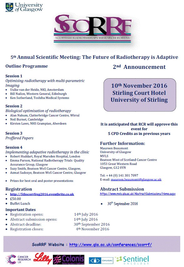 AssocRadRes's tweet photo. Registration is open for the 5th Annual SCORRF Meeting: The Future of Radiotherapy is Adaptive #SCORRF https://t.co/wwBsi8KuuT