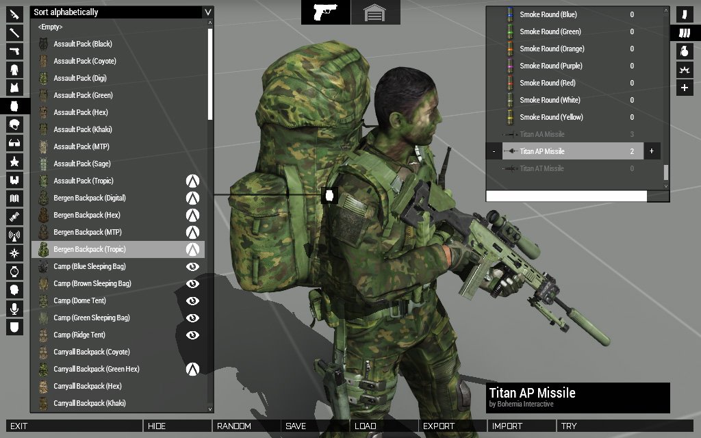KarelMoricky's tweet photo. In Arsenal, you can now add any mags, not just the ones compatible with equipped weapons. Try in #Arma3 dev build. https://t.co/3KIDohODUa
