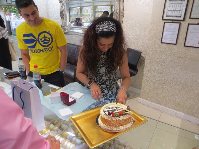 Mahji Khan - who won the @ThisIsSunrise competition with her beautiful Diamond Ring & cake! Congrats Mahji!