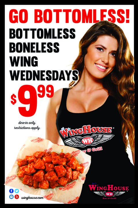 winghousefl's tweet photo. Bottomless Boneless Wings every Wednesday for just $9.99. #BottomlessBoneless #Wings #WingHouse #WingHouseGirls https://t.co/SGT6cDgqhG