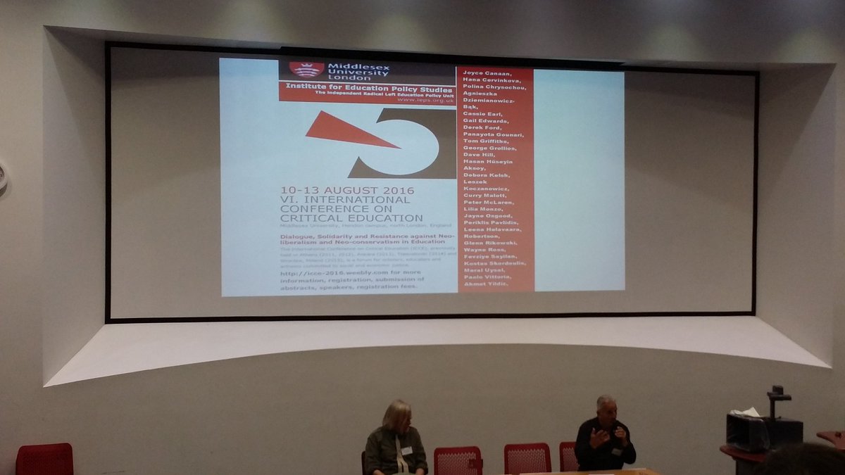 vasymeo's tweet photo. @EDiTE_EJD ESRs attending the VI Critical Education Conference #ICCEMdx OpeningSession from #DaveHill #PeterMclaren https://t.co/7NOqGhOJbl