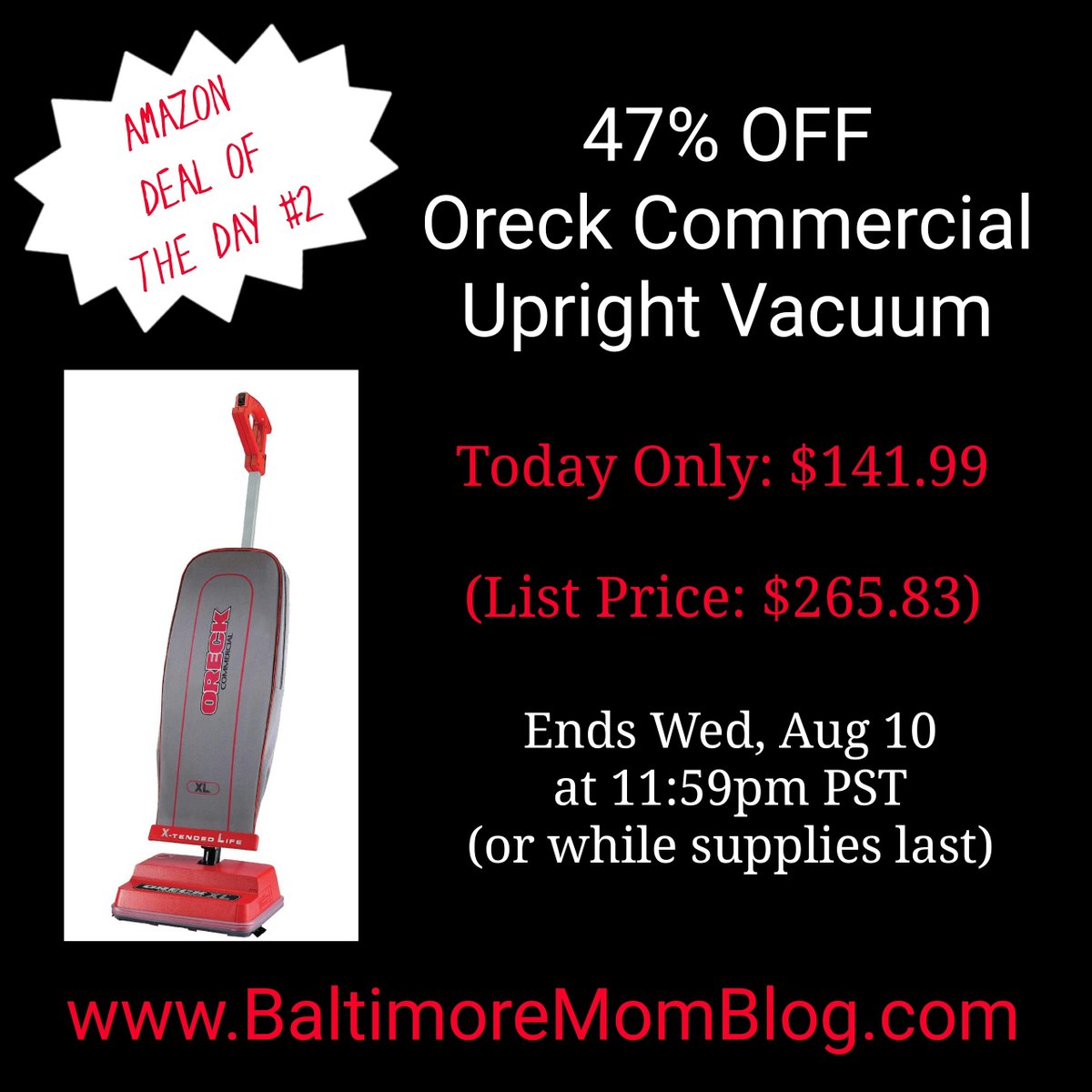 858Flooring's tweet photo. AD: Today Only, #Save 47% on @Oreck Commercial Upright #Vacuum (Only $141.99, Reg. $265.83) https://t.co/1QrvQKJrCy https://t.co/PXBRPoaiCO
