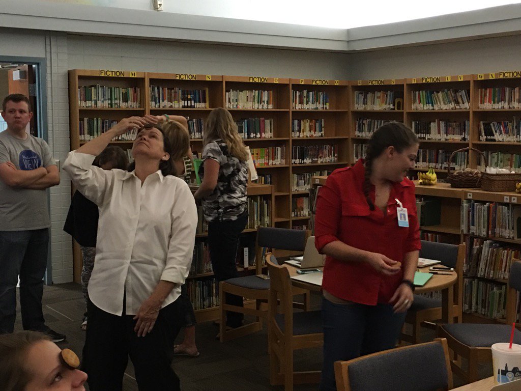 Teachers having fun with minute to win it games before diving into data #go pythons#team512