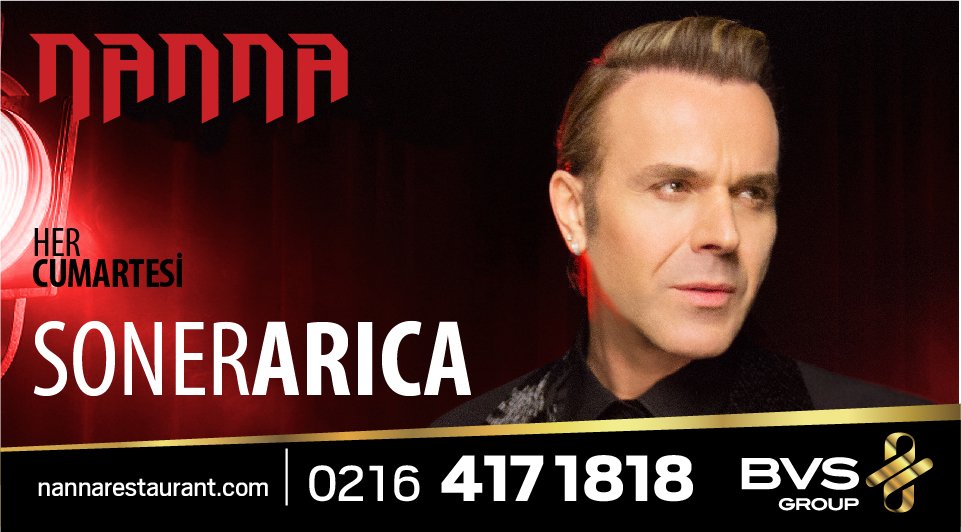 Bu Cumartesi her Cumartesi olduğu gibi <a href="/sonerarica1/">SONER ARICA</a> ile harika bir gece sizleri bekliyor! 

nannarestaurant.com