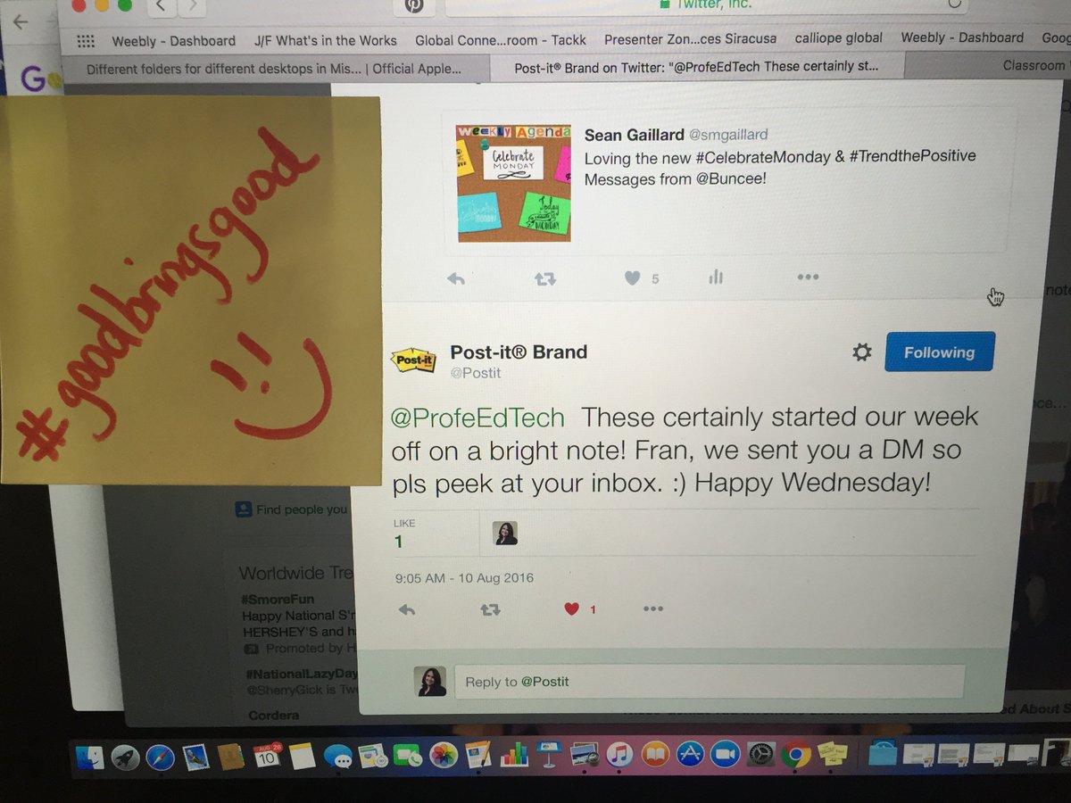 ProfeEdTech's tweet photo. Sending #EduLOVE &amp; #thanks to @Postit who's ready for new #EduChallenges this school year! We are ready to #create! https://t.co/5MaGhSHBHi