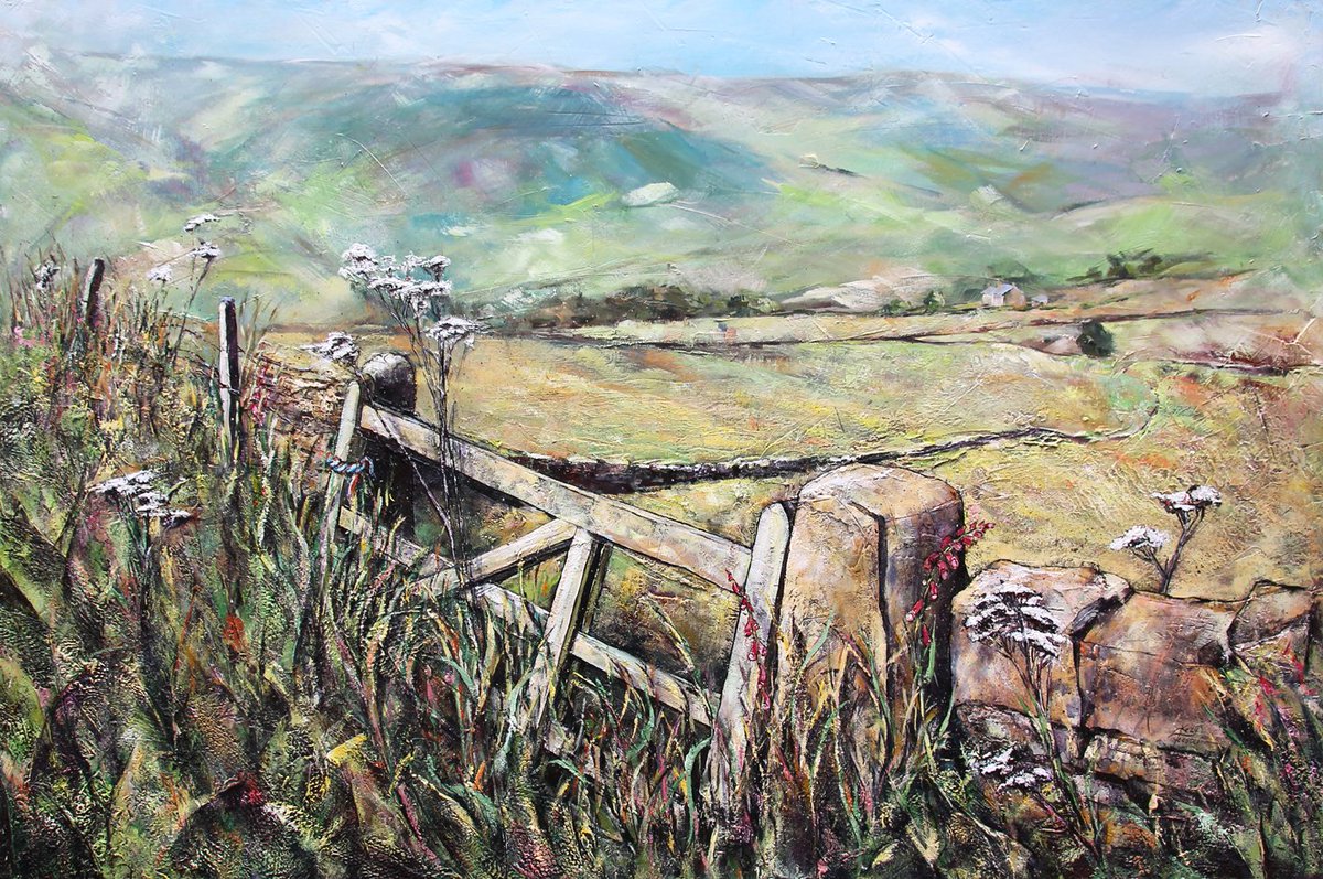 kezyfeasterart's tweet photo. New piece ready 'Rosedale From Up Hollins Lane' for 'Fired Drawn Painted' exhibition this weekend https://t.co/c3Qp5soZXr