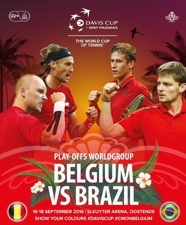 Van 16 tot 18 september komt de #DAVISCUP naar #Oostende! Tegenstander is Brazilië. ow.ly/1eOt3036KkS