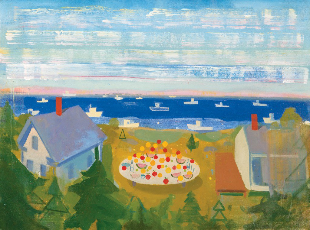 _dowlingwalsh's tweet photo. Tollef Runquist, Wonderful Picnic, Oil on Canvas, 30” x 40” #art #painting #gallery #maine https://t.co/CbcUWPIz8I