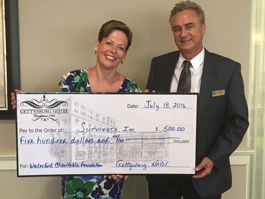 PCADVorg's tweet photo. Gettysburg Hotel donates to @SurvivorsInc ! https://t.co/e0iG2SfV72 @theeveningsun @GettysburgHotel https://t.co/3zLECntgDV