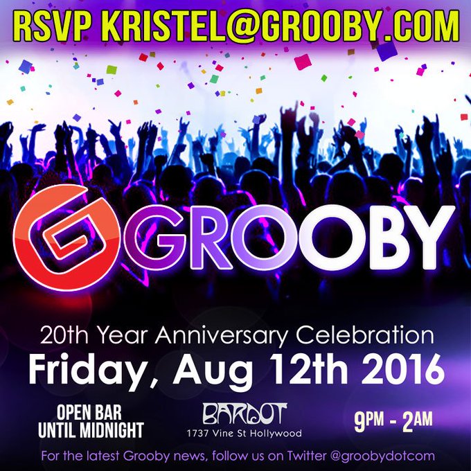 PERFORMERS & INDUSTRY! There's still time to RSVP to our #Grooby20 party this Friday in LA! Email kristel@grooby