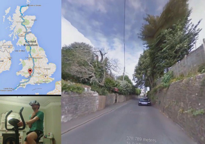 01net's tweet photo. Il traverse la Grande-Bretagne en réalité virtuelle sur son vélo d'appartement
https://t.co/omQTfgahWv https://t.co/HjMnRLG9rl