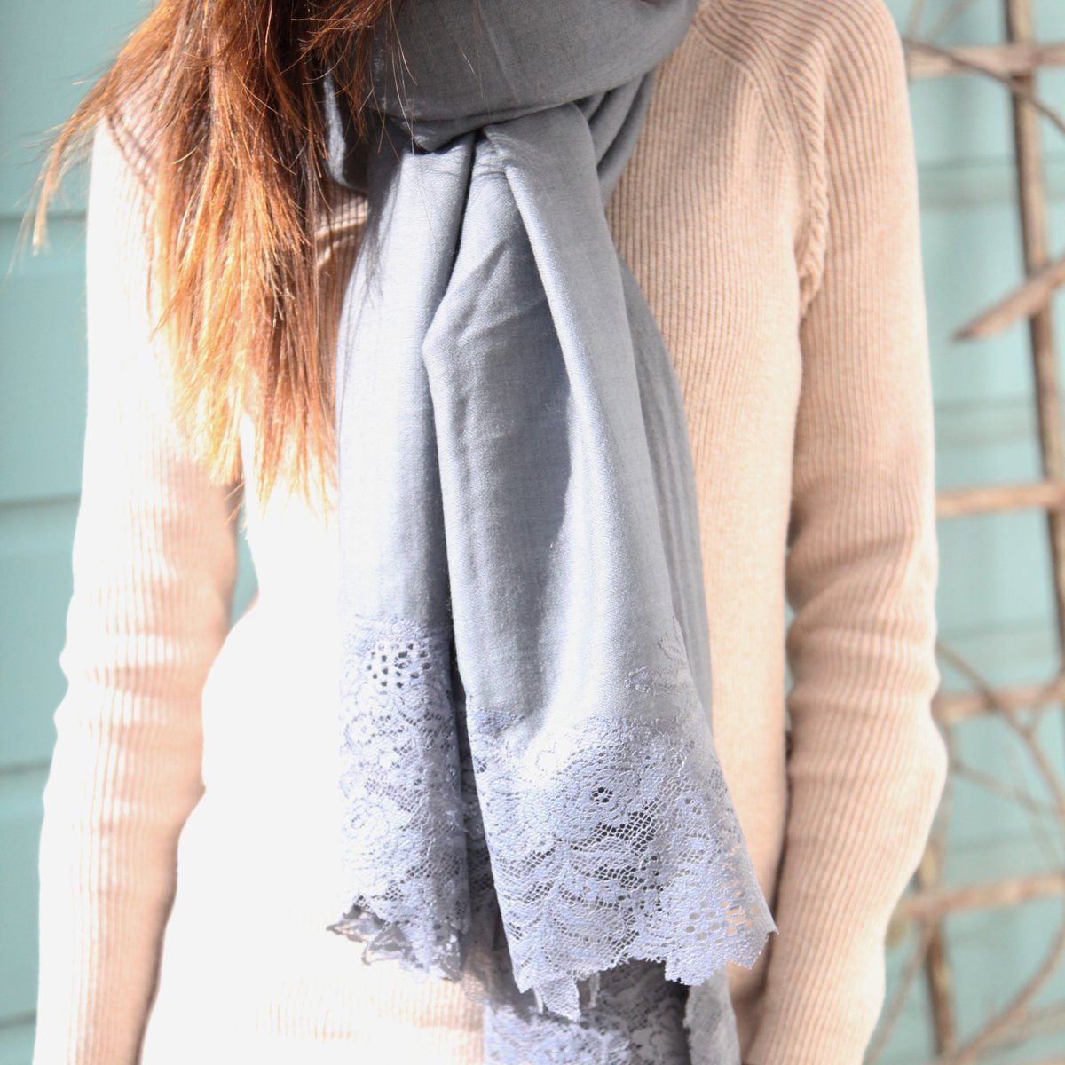 MySigScarf's tweet photo. Our Timeless Grey Lace Cashmere Wool Silk Scarf is so simple yet so elegant. #mysignaturescarf #scarf #scarves https://t.co/FIWfKFB6jo