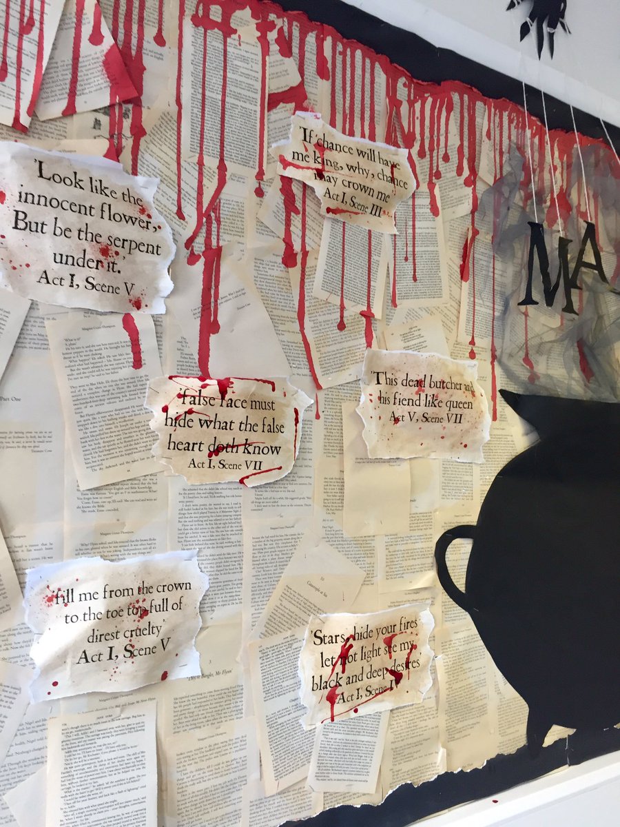 MissHogan16's tweet photo. Amazing what you can do with some black paper, an old book and left over Halloween blood #engchatuk #teamenglish🗡☠ https://t.co/TzTfVByFRA
