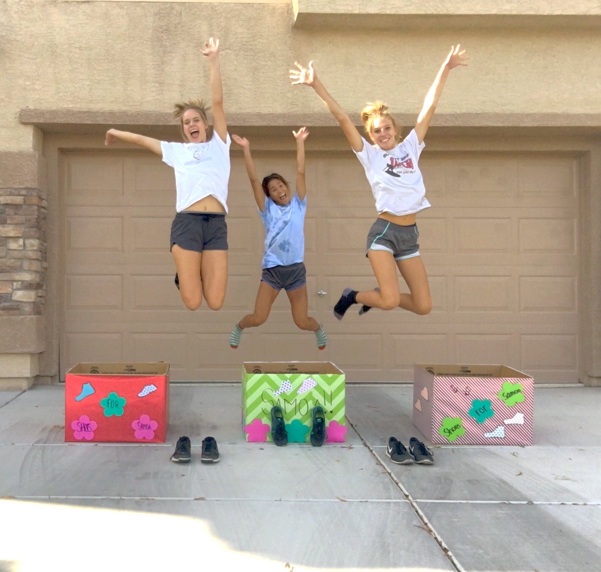 mady_lousignont's tweet photo. If you own a old pair of shoes donate them to #ShoesForSamoa. These boxes will be outside the gym all week!! πππ https://t.co/EhthK4Rf9G