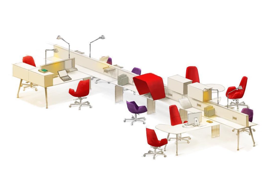 KoleksiyonUSA's tweet photo. #Work as you wish! Compose your #workhabitat w/ the Borges #desksystem &amp; Cap #concentration hood #WorkspaceWednesday https://t.co/Hv2R9lmNKh