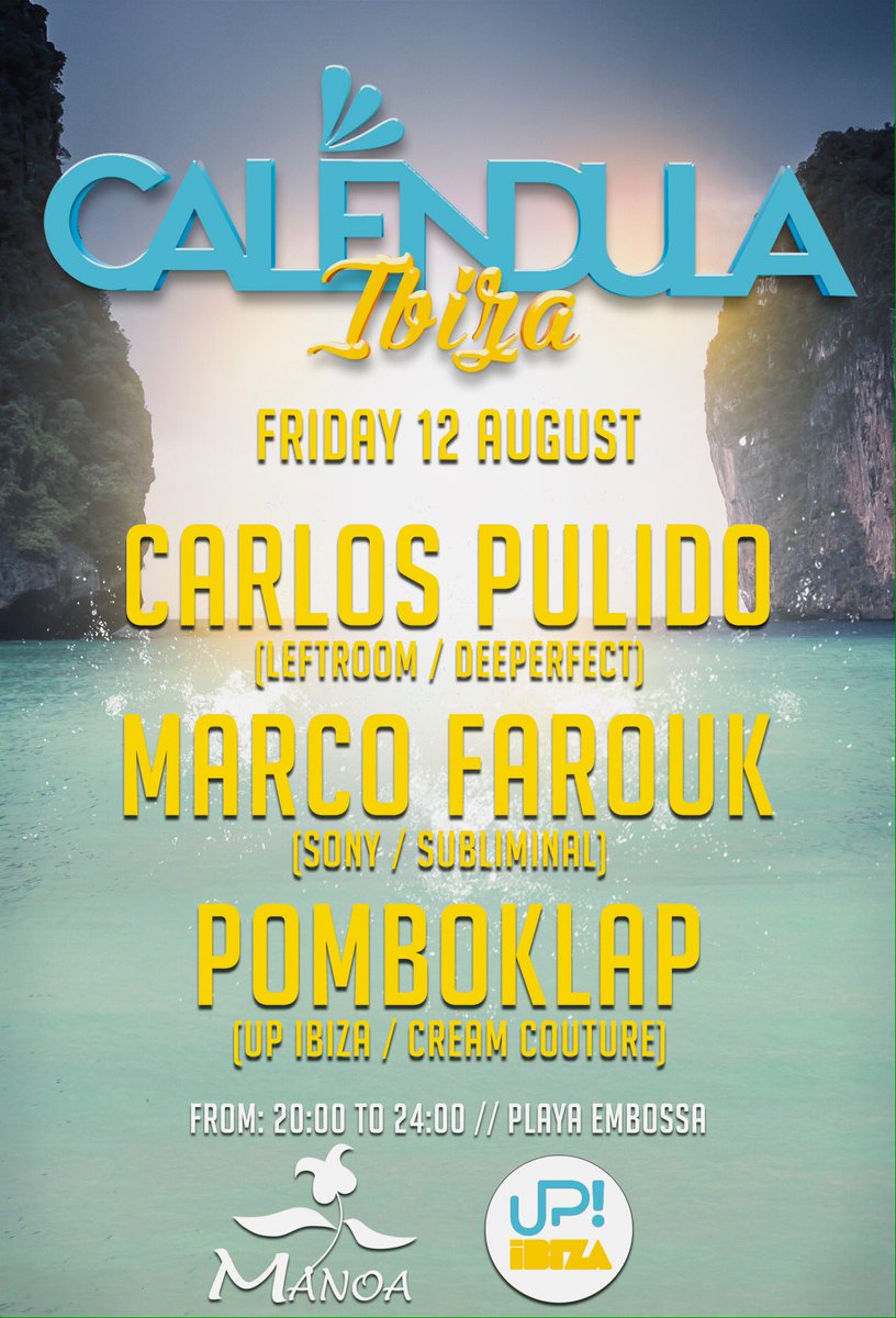 CarlosPulidodj's tweet photo. #Calendula #Ibiza #Friday #PlayaEmbossa #Manoa #Ibiza2016 #CalendulaIbiza #CarlosPulido https://t.co/Ef5kqEnPKu