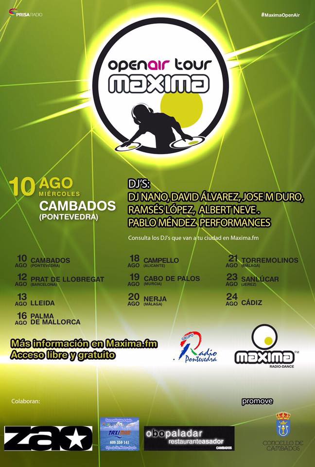 hawkerecordings's tweet photo. Tremenda la gira de @maximafm_radio en agosto. ¡No hagas planes para estos días porque no te lo puedes perder! https://t.co/SRjV9TIhwG