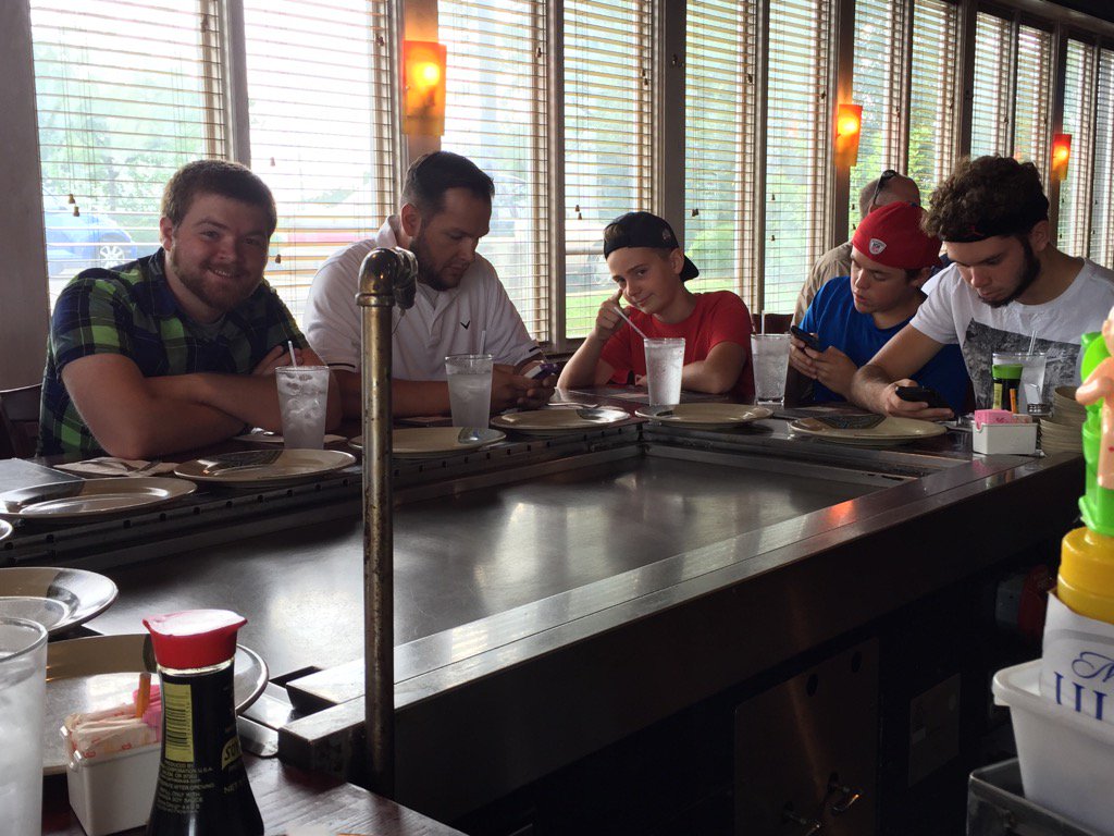 billclark's tweet photo. Farewell hibachi lunch for #InternRyan https://t.co/20PyxK8qNx