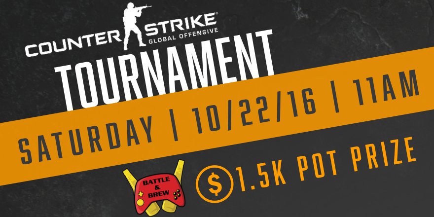 GamingBlackCat's tweet photo. It's happening. @BattleandBrew is hosting a $1.5k pot prize #CSGO Tournament. Event info: https://t.co/qi1CzZRddz https://t.co/gzoDEiRigU