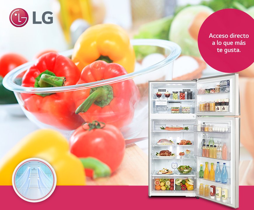 LGMexico's tweet image. Nuestro Refrigerador Top Mount siempre mantendrá tus alimentos frescos, gracias a su sistema #MultiAirFlow.