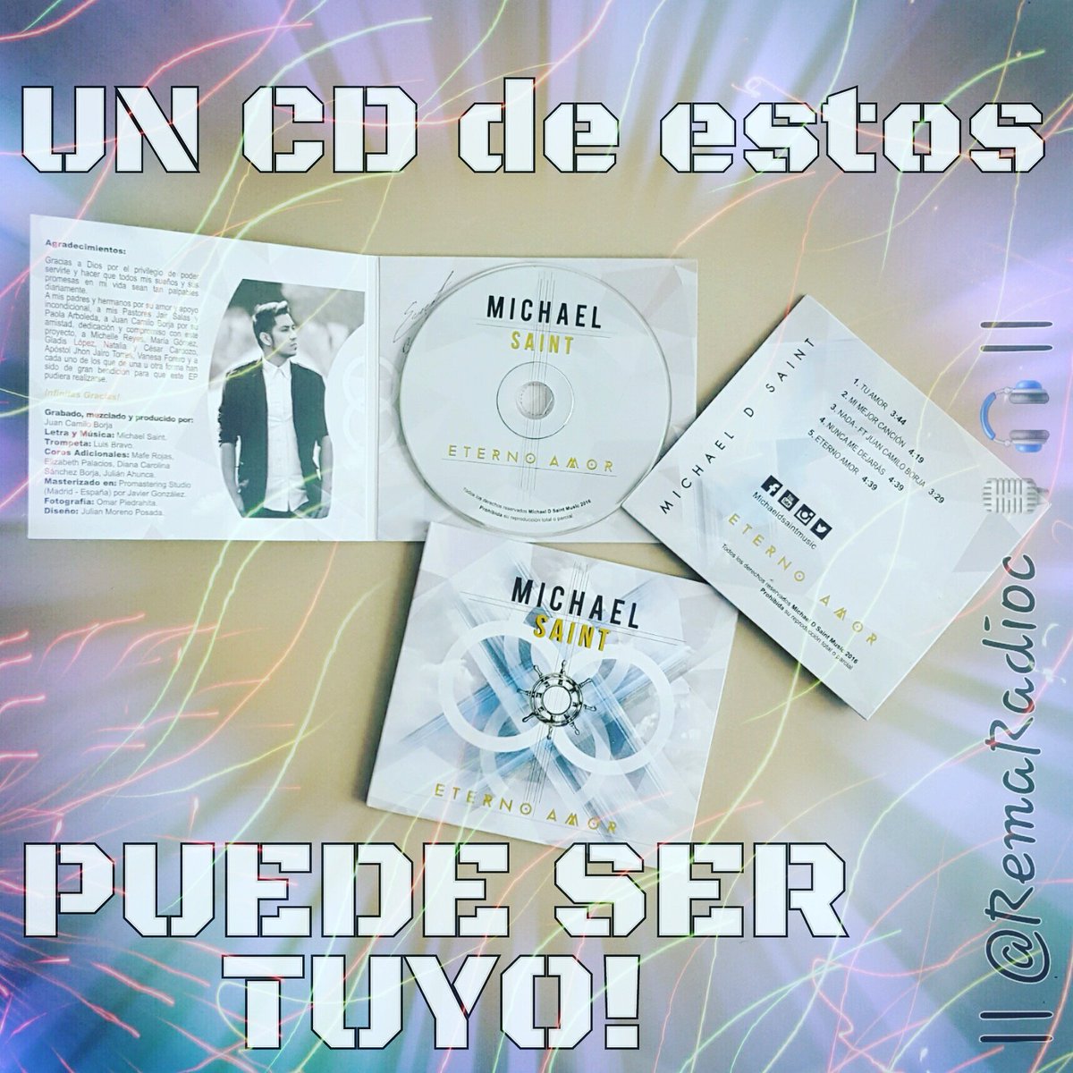 Remaradioc's tweet photo. Un cd de @MichaelDSaint puede ser tuyo en #RemaRadio solo tienes que compartir y colocar el hashtag #soyremajuvenil https://t.co/Hqe900Qt9O