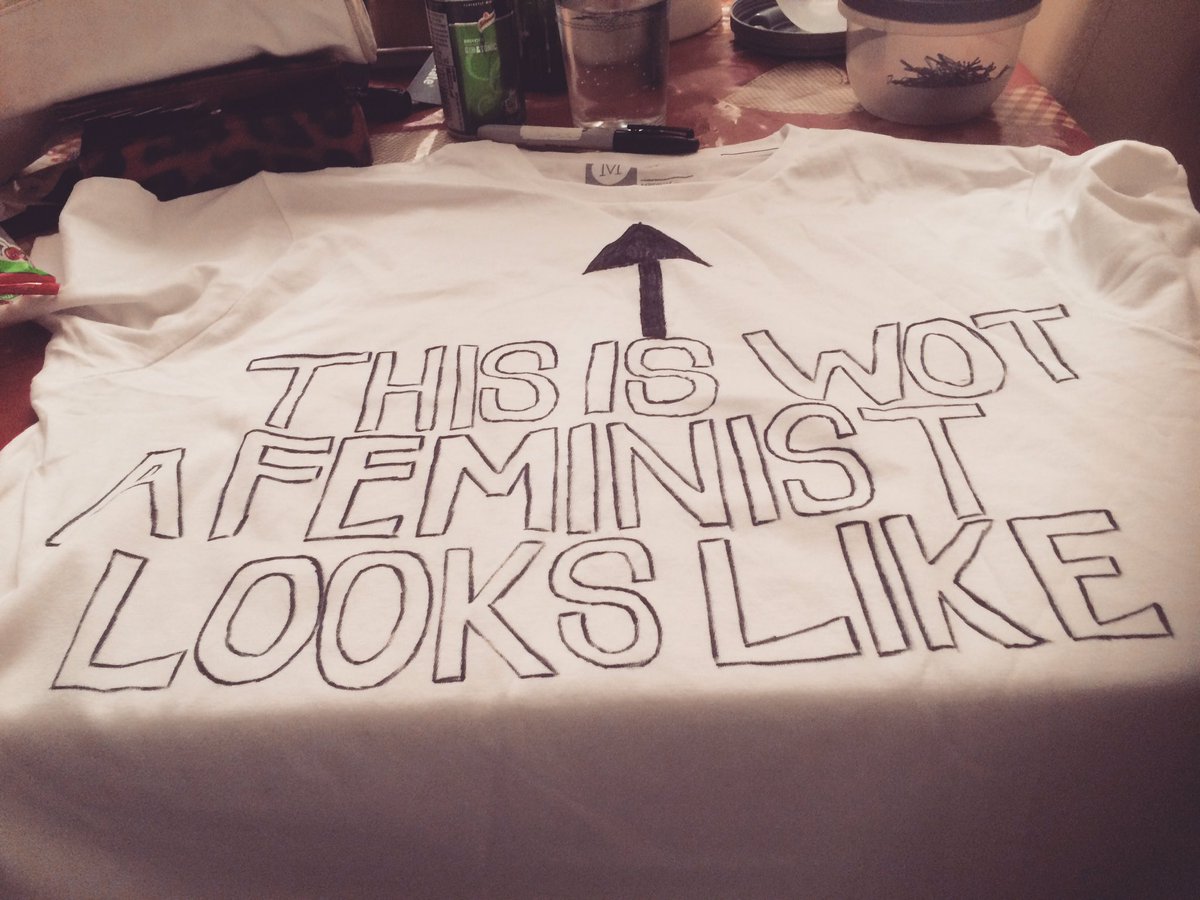 Phase 1 of creating bespoke t-shirts for the show. Tomorrow glitter #thisiswhatafeministlookslike #comedy #cabaret