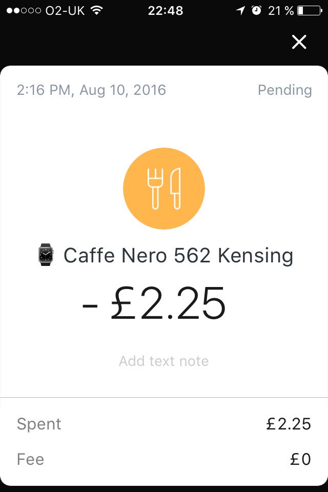 anarched's tweet photo. I've bought a cup of coffee and found apple watch in @RevolutApp #RevTime yay! ⌚️ https://t.co/ZBeuXdeDAA