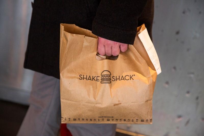 Reuters's tweet image. Shake Shack restaurant sales disappoint, stock drops reut.rs/2aZYdre