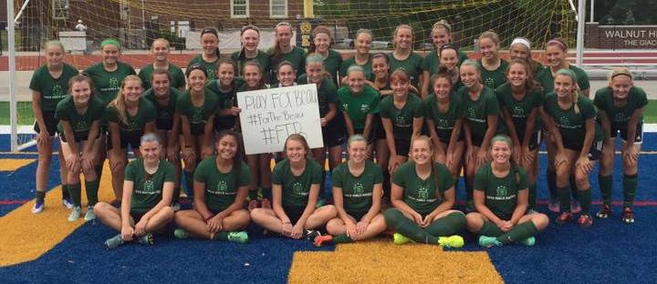 mlaughman's tweet photo. .@girls_badin soccer shows support for injured @MoellerSoccer player Beau Wiles. #ftb #forthebeau @LetsGoBigMoe https://t.co/bq5YXPiFs0