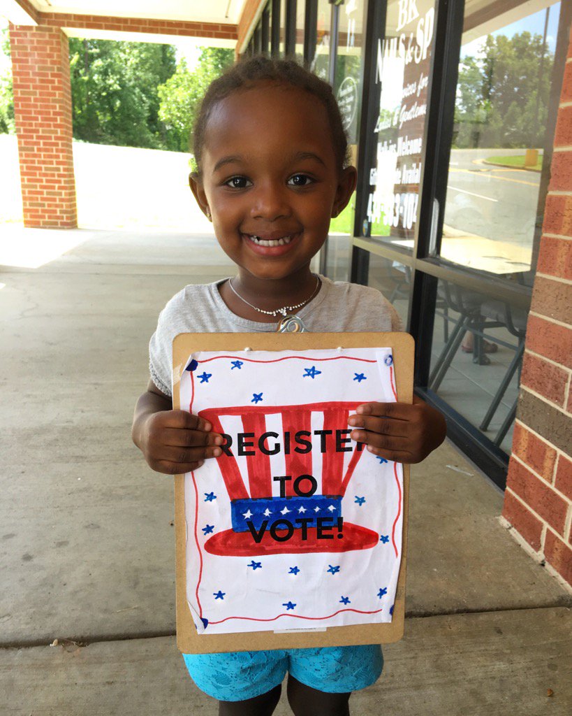 PhoenixLSTrent's tweet photo. This little nugget helped register voters today! #VirWINia #OperationRegistration @HillaryClinton @vademocrats https://t.co/RGVXoRNftv