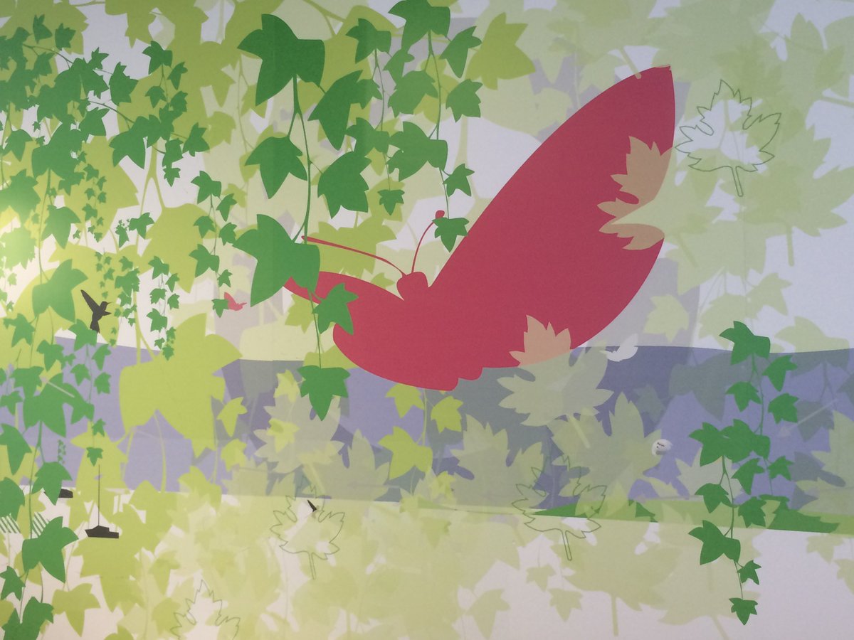 SAFLibraryGCU's tweet photo. Butterfly and leaves on Level 3 @SaltireCentre #Libraryartwork https://t.co/iCuwtI0gQg