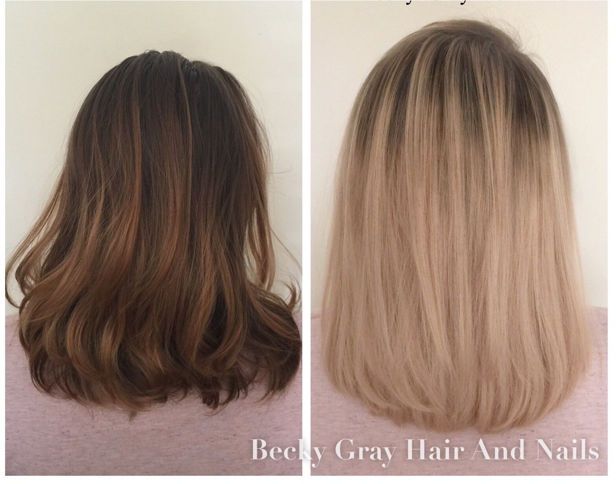Beckys Hair And Nail On Twitter Balayage Ombre Before After