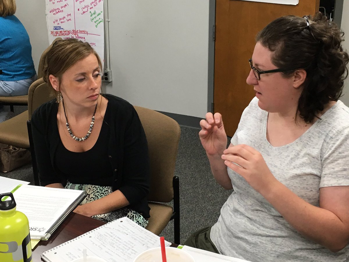 JamieLomax76's tweet photo. First round of pre-conferencing to practice facilitating protocols! @phaedpdr @TulsaSchools @SchoolReformInc https://t.co/VI5uWtElWe