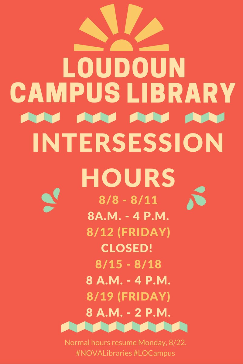 NOVALibraries's tweet photo. Please note the Intersession hours for #LOCampus Library! https://t.co/nwwpd2Q205